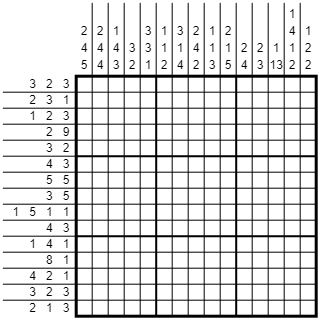 Unsolved Nonogram puzzle